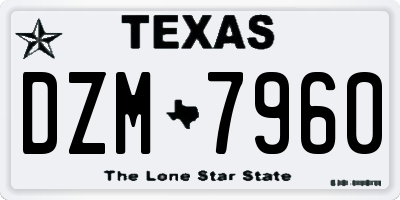 TX license plate DZM7960