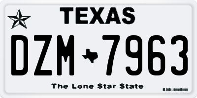TX license plate DZM7963