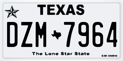 TX license plate DZM7964