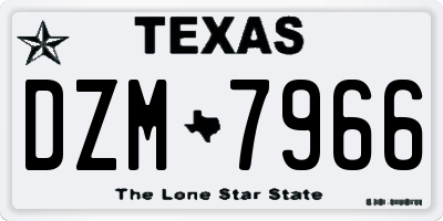 TX license plate DZM7966