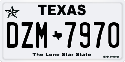 TX license plate DZM7970