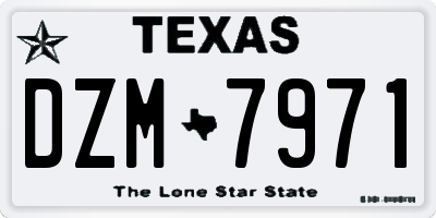 TX license plate DZM7971