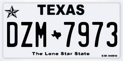 TX license plate DZM7973