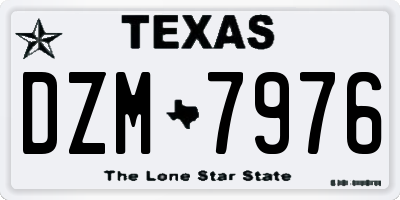 TX license plate DZM7976