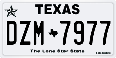TX license plate DZM7977