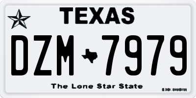 TX license plate DZM7979