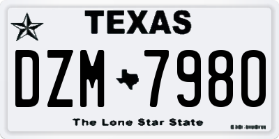 TX license plate DZM7980