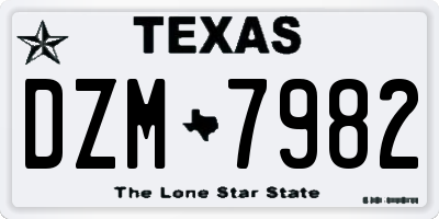TX license plate DZM7982