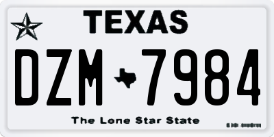 TX license plate DZM7984