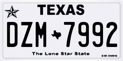 TX license plate DZM7992