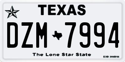 TX license plate DZM7994