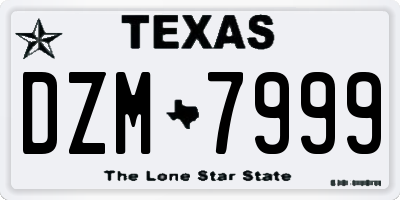 TX license plate DZM7999