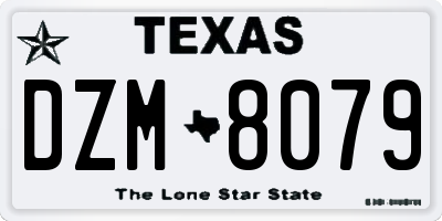 TX license plate DZM8079