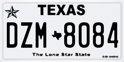 TX license plate DZM8084