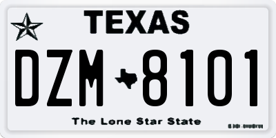 TX license plate DZM8101