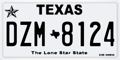 TX license plate DZM8124