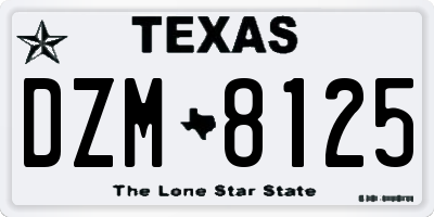 TX license plate DZM8125