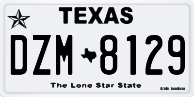 TX license plate DZM8129