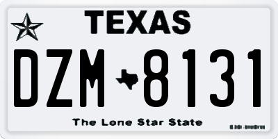 TX license plate DZM8131