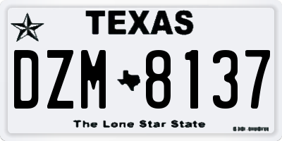 TX license plate DZM8137