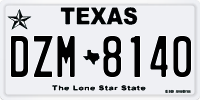 TX license plate DZM8140
