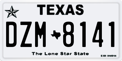 TX license plate DZM8141