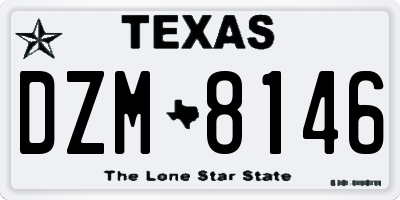 TX license plate DZM8146