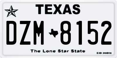 TX license plate DZM8152