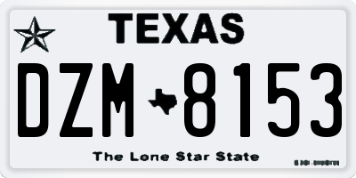 TX license plate DZM8153
