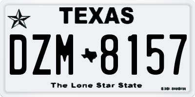 TX license plate DZM8157