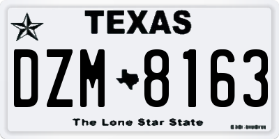 TX license plate DZM8163