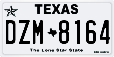 TX license plate DZM8164