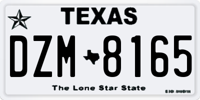 TX license plate DZM8165