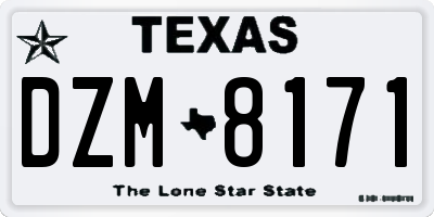 TX license plate DZM8171