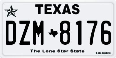 TX license plate DZM8176