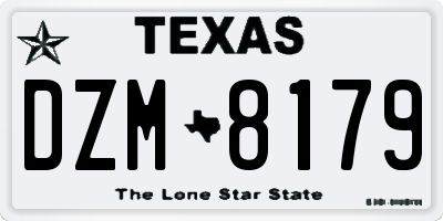 TX license plate DZM8179