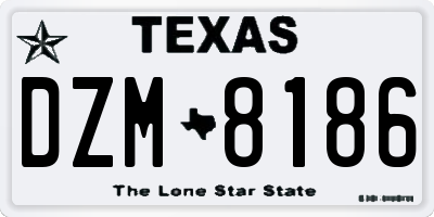 TX license plate DZM8186
