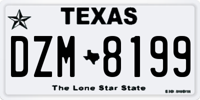 TX license plate DZM8199