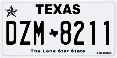 TX license plate DZM8211