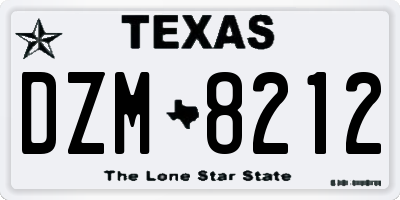 TX license plate DZM8212