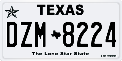TX license plate DZM8224