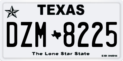 TX license plate DZM8225
