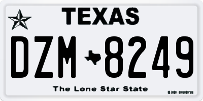 TX license plate DZM8249