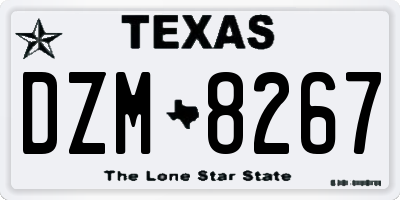 TX license plate DZM8267