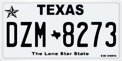 TX license plate DZM8273