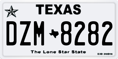 TX license plate DZM8282