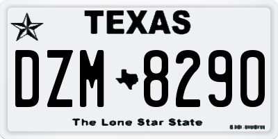TX license plate DZM8290