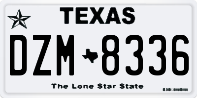 TX license plate DZM8336