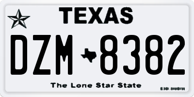 TX license plate DZM8382