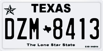 TX license plate DZM8413